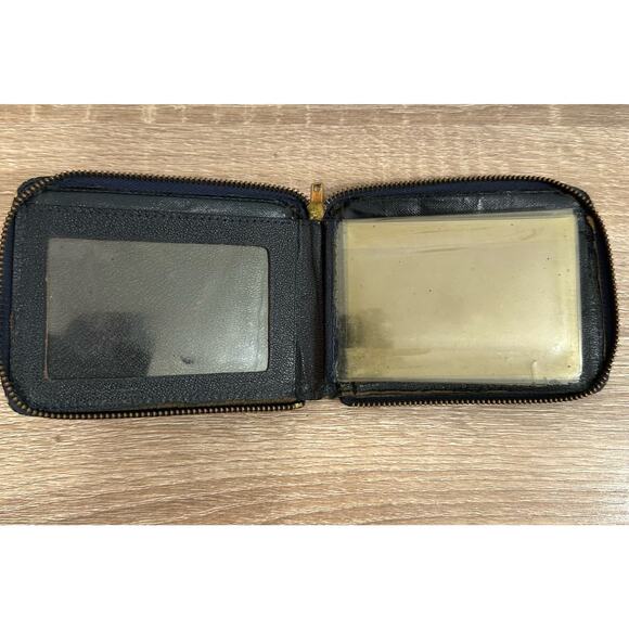 Vtg Morocco Grain American Leather Wallet Bird Floral Tooled Delicate Zip Around - Picture 7 of 10